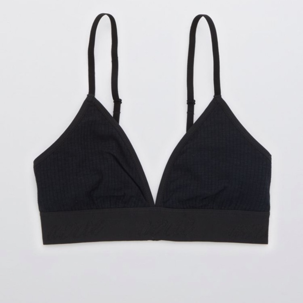 Aerie Ribbed Logo Triangle Bralette